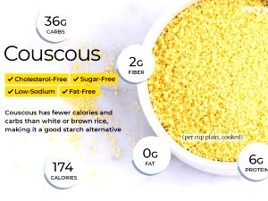 0.3 Gram Couscous, Whole Wheat, Dry