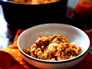 1 1/2 cups (225 g) Jambalaya with Sauce