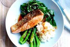 1 1/2 Servings Ginger Soy Salmon