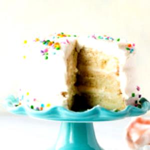 1 1-layer Cake Serving (8" Or 9" Dia, 2" High) White Cake (Home Recipe or Purchased)