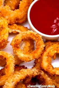 1 10 Medium Rings Serving (2" - 3" Dia) Baked or Fried Batter Dipped Onion Rings (from Fresh)