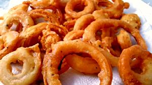 1 10 Small Rings Serving (1" - 2" Dia) Baked or Fried Batter Dipped Onion Rings