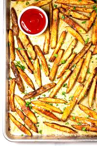 1 10 Strip Portion (1" To 2") Oven Baked Potato French Fries (from Frozen)