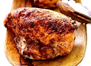 1/2 Back, Bone Removed Chicken Back Meat and Skin (Broilers or Fryers, Roasted, Cooked)