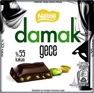 1/2 bar (40 g) Damak Dark Chocolate with Pistachios