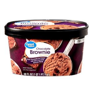 1/2 cup (100 g) Magic Brownies Black Raspberry Ice Cream Swirled with Sweet Cream Ice Cream & Fudgy Brownies