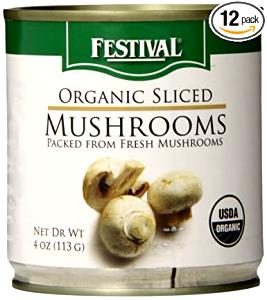 1/2 cup (115 g) Organic Sliced Mushrooms