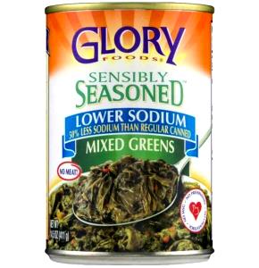 1/2 cup (118 g) Sensibly Seasoned Mixed Greens Lower Sodium