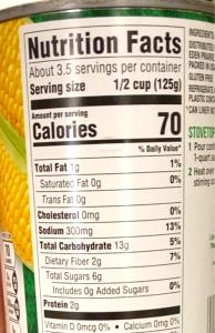 1/2 cup (125 g) Corn