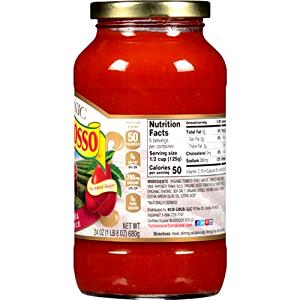 1/2 cup (125 g) Organic Marinara & Zinfandel Pasta Sauce