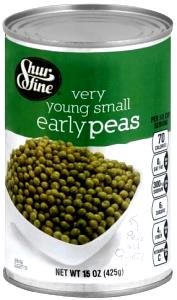 1/2 cup (125 g) Very Young Small Early Peas