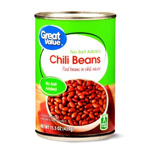 1/2 cup (130 g) No Salt Added Chili Beans