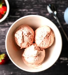 1/2 cup (65 g) Double Churn Fat Free Strawberry Ice Cream