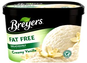 1/2 cup (66 g) Double Churn Fat Free Creamy Vanilla Ice Cream