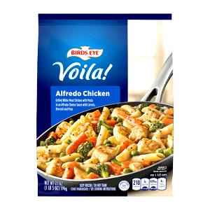 1/2 cup frozen (1 cup cooked) (216 g) Voila! Chicken Alfredo