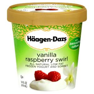 1/2 Cup Frozen Yogurt, Vanilla Raspberry Swirl