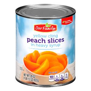 1/2 Cup Peach Slices, Yellow Cling, In Heavy Syrup