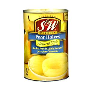 1/2 Cup Pear Halves, Canned In Lightly Sweetened Juice - Natural Style