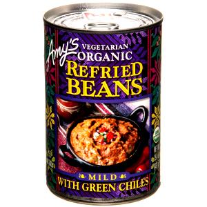 1/2 Cup Refried Beans With Green Chilies, Vegan