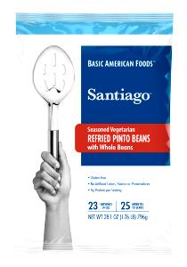 1/2 Cup Santiago Refried Beans, Seasoned, Vegetarian