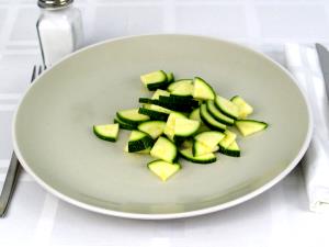 1/2 Cup Slices Zucchini (with Salt, Drained, Cooked, Boiled)