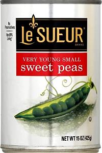 1/2 Cup Sweet Green Pea, Small, Very Young, Canned