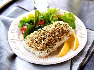 1/2 Fillet Atlantic Pollock (Fish) (Cooked, Dry Heat)