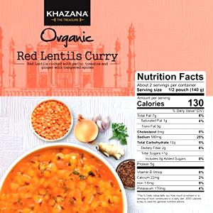 1/2 pack (140 g) Organic Red Lentils Curry