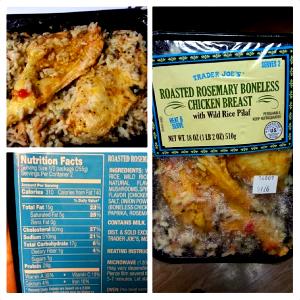 1/2 package (255 g) Roasted Rosemary Boneless Chicken Breast with Wild Rice Pilaf