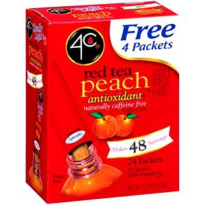 1/2 packet (1 g) Totally Light 2 Go Red Tea Peach Antioxidant Iced Tea Mix Sticks