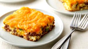 1/2 pan Impossibly Easy Cheeseburger Bake