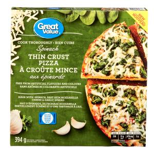 1/2 pizza (186 g) Baby Spinach Thin Crust Pizza