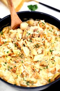 1/2 Portion Cajun Chicken Linguini Alfredo- Half Portion For Lunch