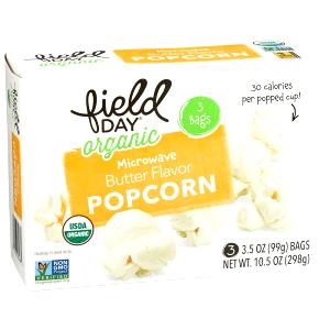 1/3 bag (33 g) Organic Butter Flavor Microwave Popcorn