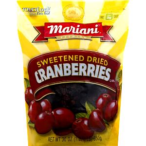 1/3 Cup Dried Cranberries (Sweetened)