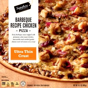 1/3 pizza Signature Chicken with BBQ Sauce Ultra Thin Crust Premium Pizza