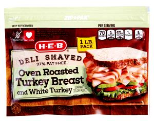 1 4/5 Oz Turkey Breast Lunchmeat, Oven Roasted Shaved