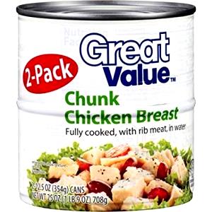 1/4 cup (2 oz) Canned Chicken Breast in Water