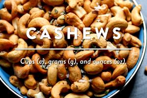 1/4 cup (28 g) Cashews Whole