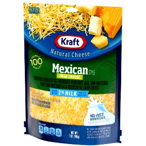 1/4 cup (28 g) Natural Shredded 2% Milk Reduced Fat Mexican Style Four Cheese