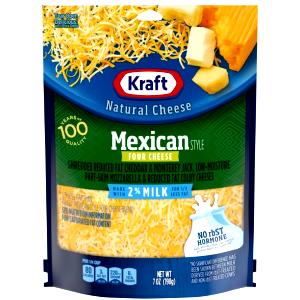 1/4 cup (28 g) Reduced Fat Shredded Mexican Style Four-Cheese Blend Cheese