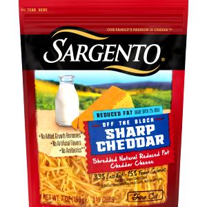 1/4 cup (28 g) Reduced Fat Shredded Sharp Cheddar