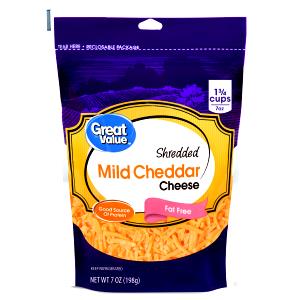 1/4 cup (30 g) Fat Free Shredded Mild Cheddar Cheese