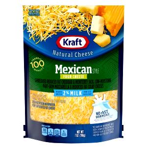 1/4 Cup 4 Mexican Cheese, Shredded, Reduced Fat