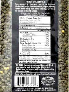 1/4 cup dry (50 g) Green Lentils