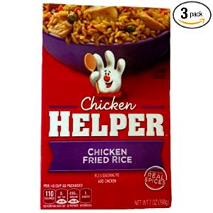 1/4 cup packaged (30 g) Chicken Helper - Chicken Fried Rice