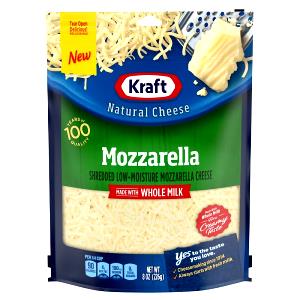 1/4 Cup Shredded Whole Milk Mozzarella Cheese