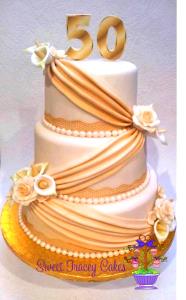 1/8 Cake Golden 3 Layer Cake