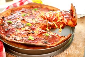 1/8 Pizza Medium Deep Dish 1 Topping Pizza