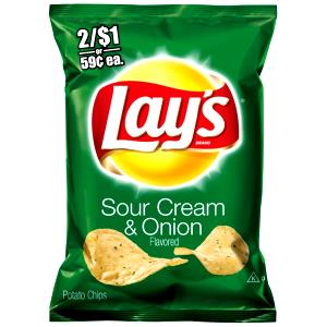 1 bag (2 oz) Sour Cream & Onion Potato Chips